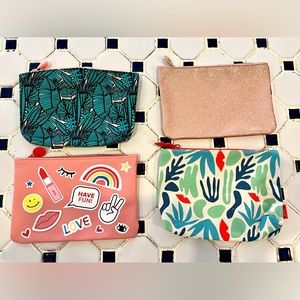 Lot of 4 new IPSY cosmetic bags. Teal and Pinks